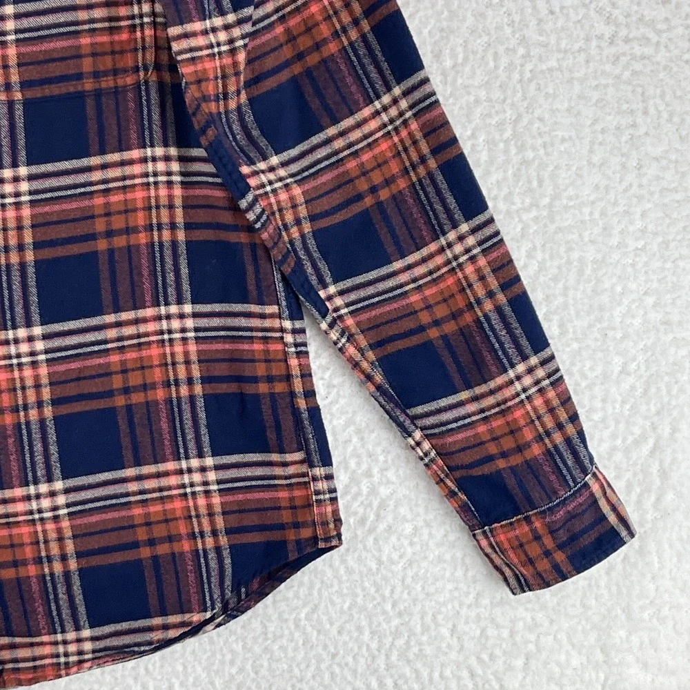 J. Crew Mercantile Blue Plaid Button-Down Casual Shirt Mens Long Sleeve‎ Size M